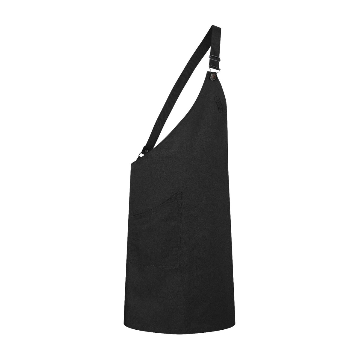 Tablier Parisien asymétrique, noir, de face