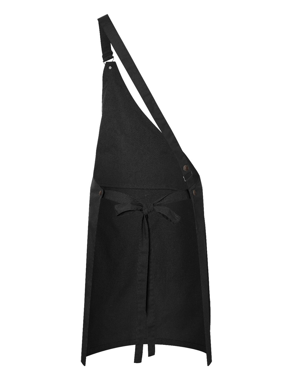 Tablier Parisien asymétrique, noir, de dos