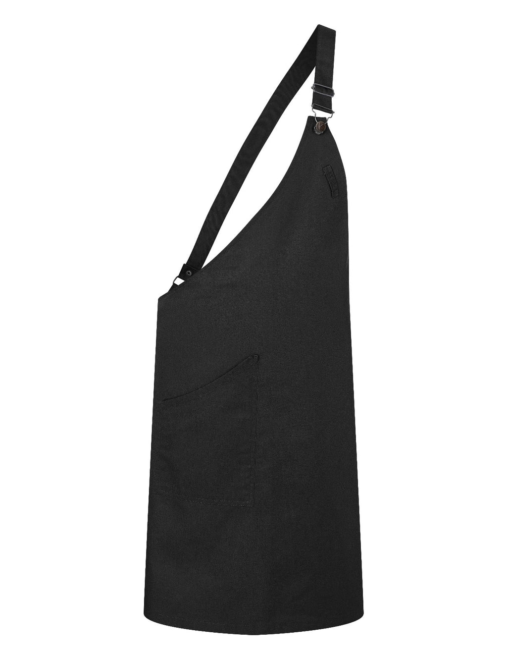 Tablier Parisien asymétrique, noir, de face