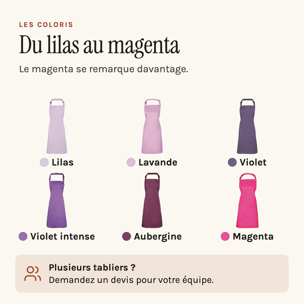 Tablier Violet, les coloris