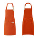 Konditorschürze, verstellbarer Latz, Orange, Vorder- und Rückansicht