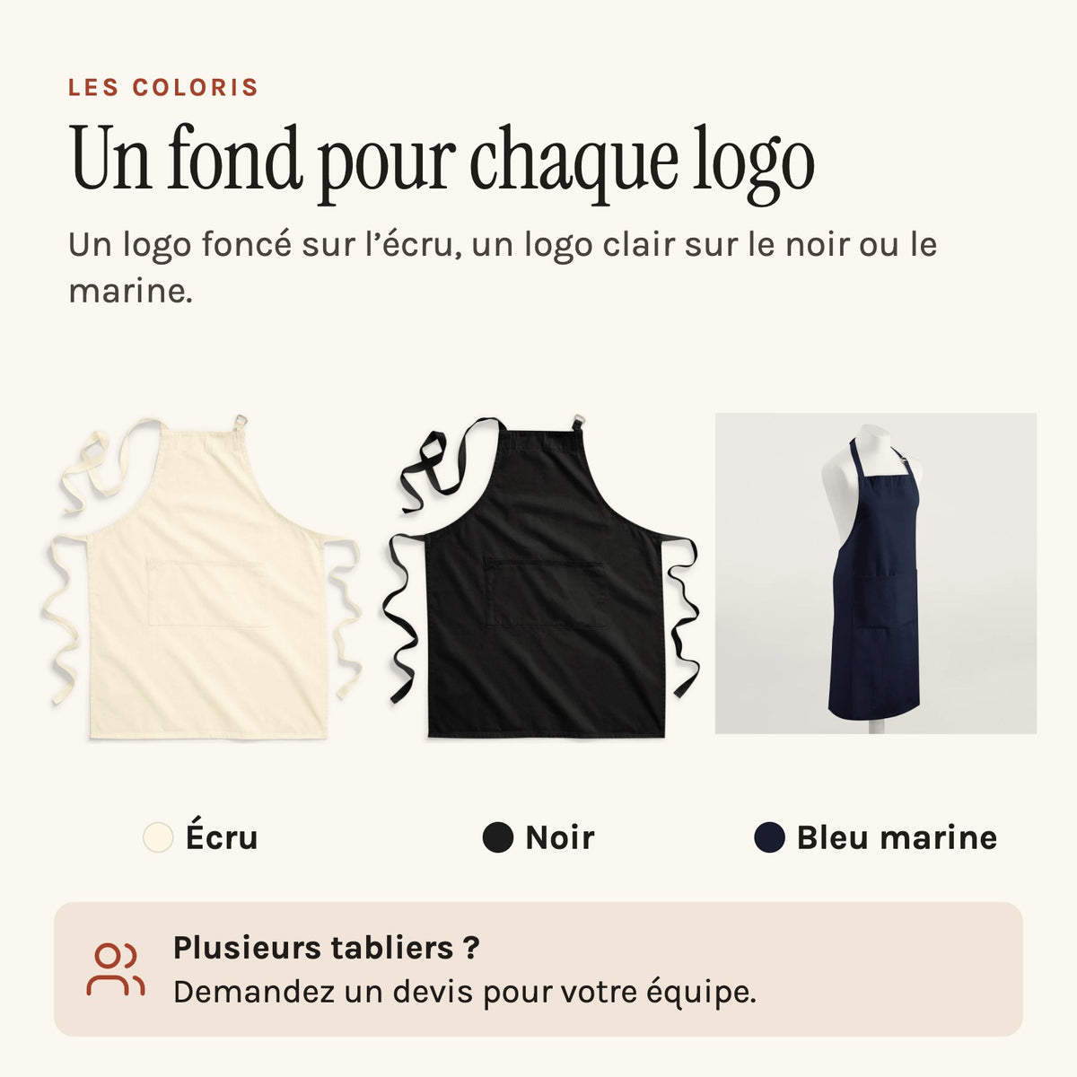 Grembiule personalizzabile, i colori