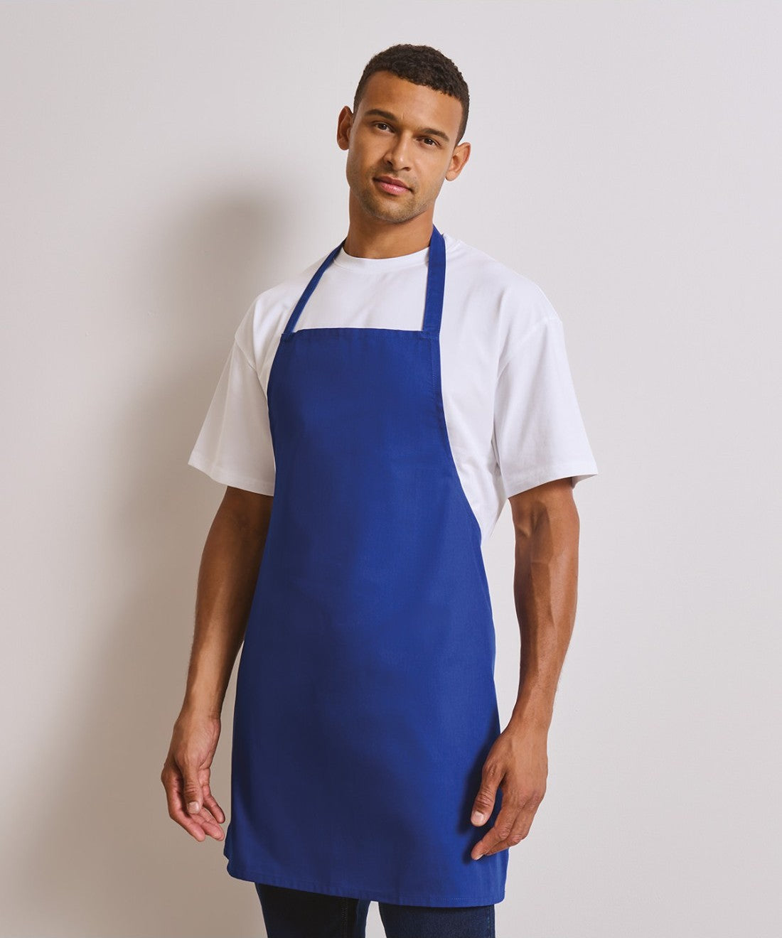 Tablier personnalisé pas cher, bleu roi, photo portée