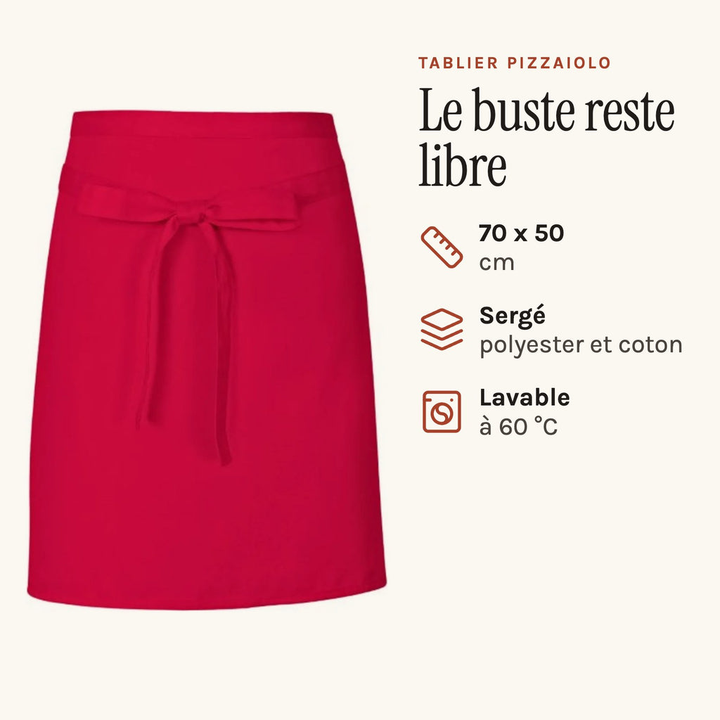 Tablier Pizzaiolo, rouge, tablier de taille