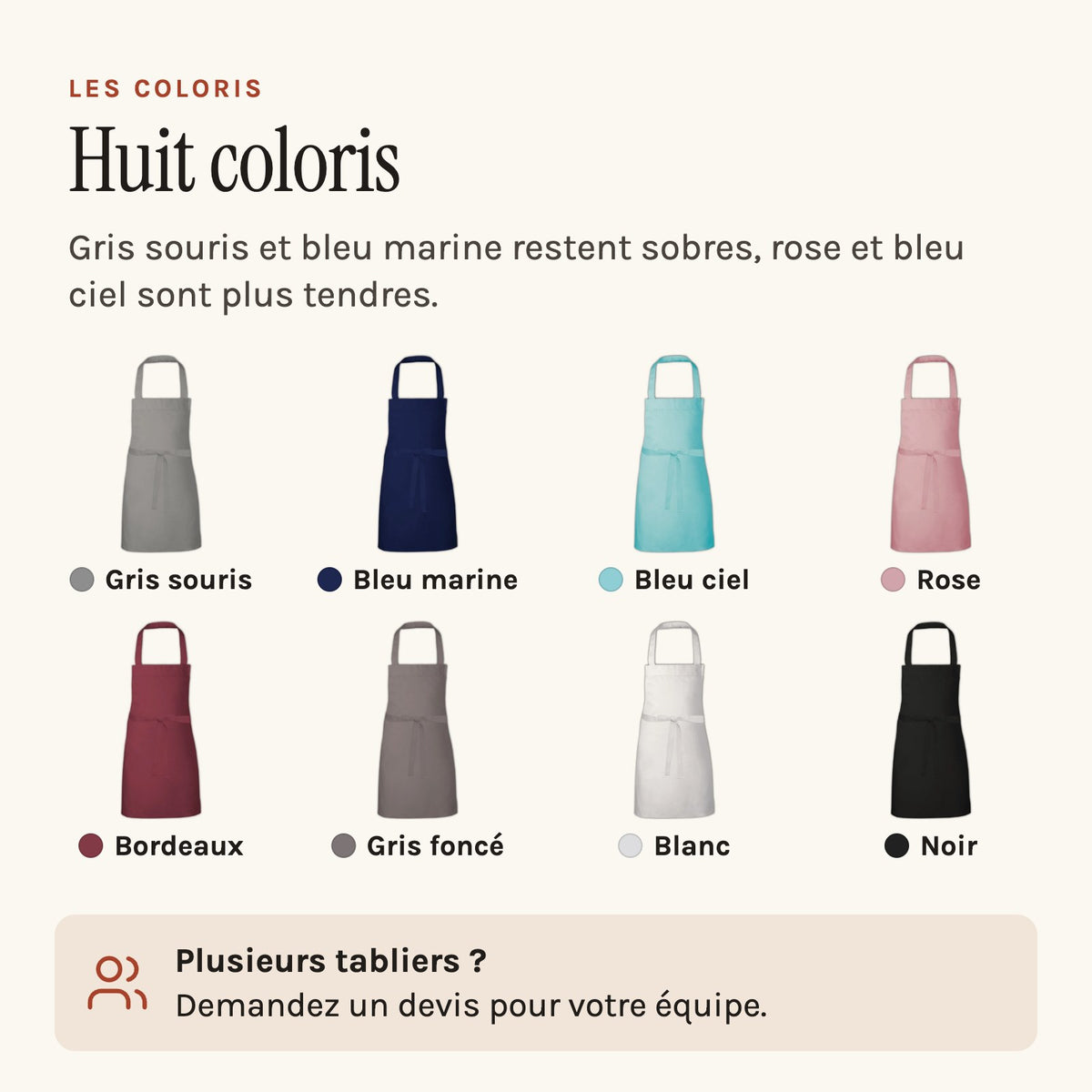 Tablier pour Enfant, les coloris
