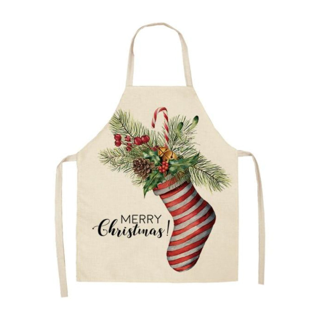 Kochschürze für Weihnachten, gefüllter Weihnachtsstrumpf