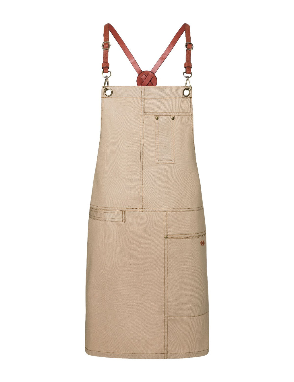 Tablier Barbershop, beige, de face