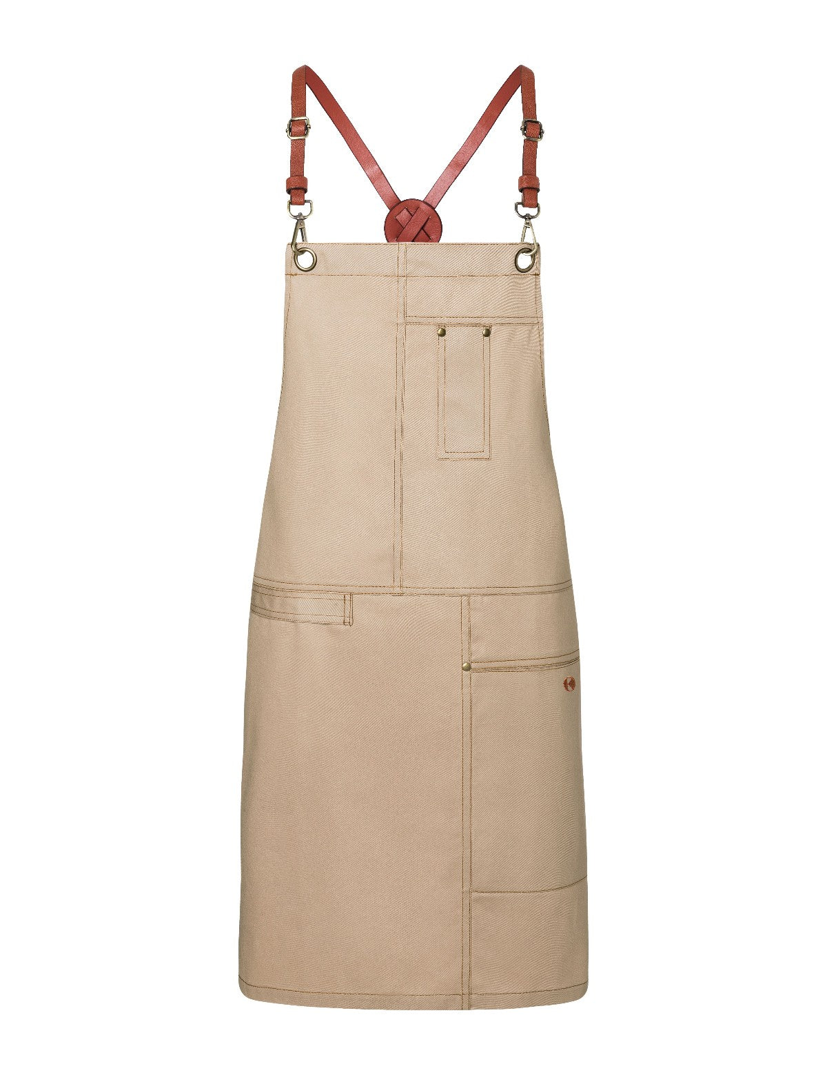 Tablier Barbershop, beige, de face