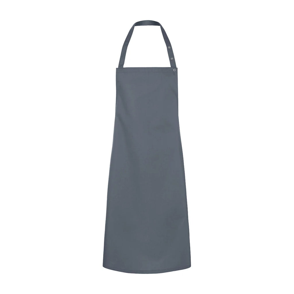 Tablier de restaurant à bavette, en sergé prélavé, anthracite, de face