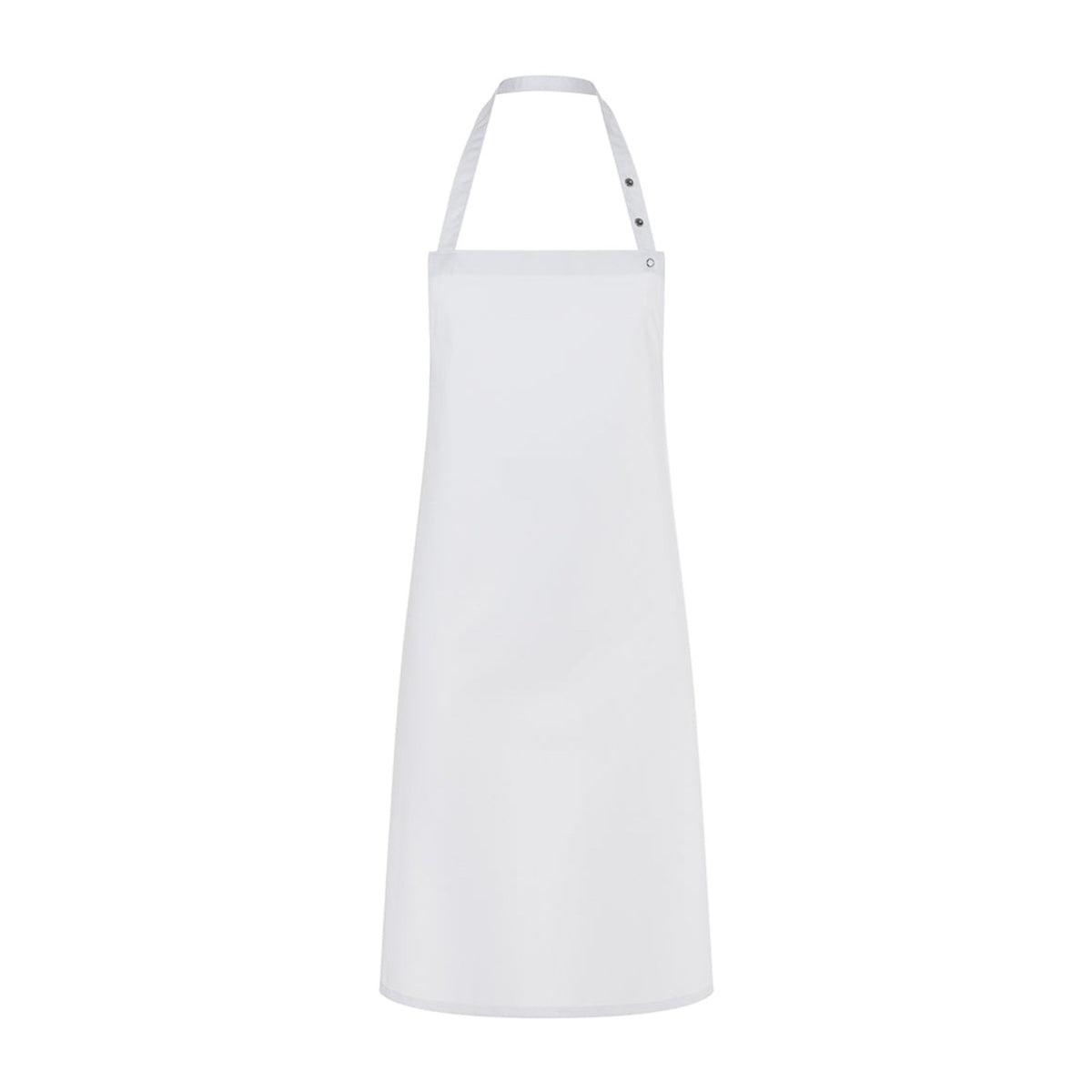 Tablier de restaurant à bavette, en sergé prélavé, blanc, de face
