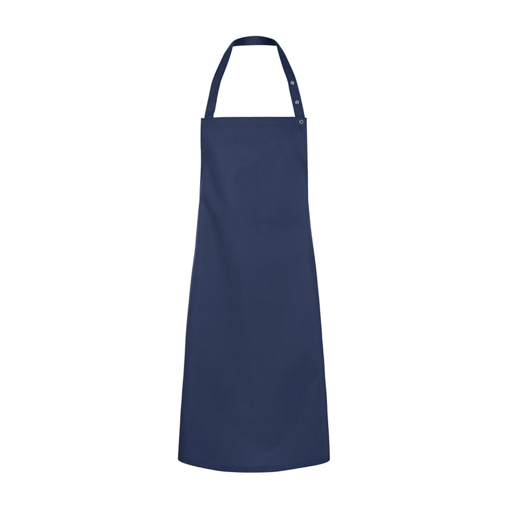 Tablier de restaurant à bavette, en sergé prélavé, bleu marine, de face