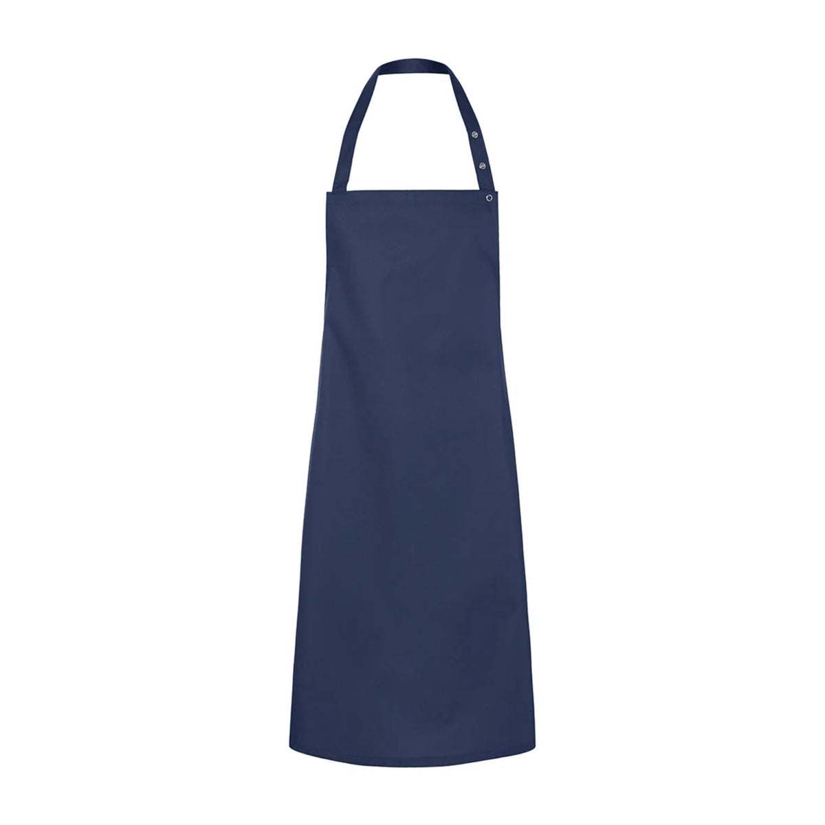 Tablier de restaurant à bavette, en sergé prélavé, bleu marine, de face