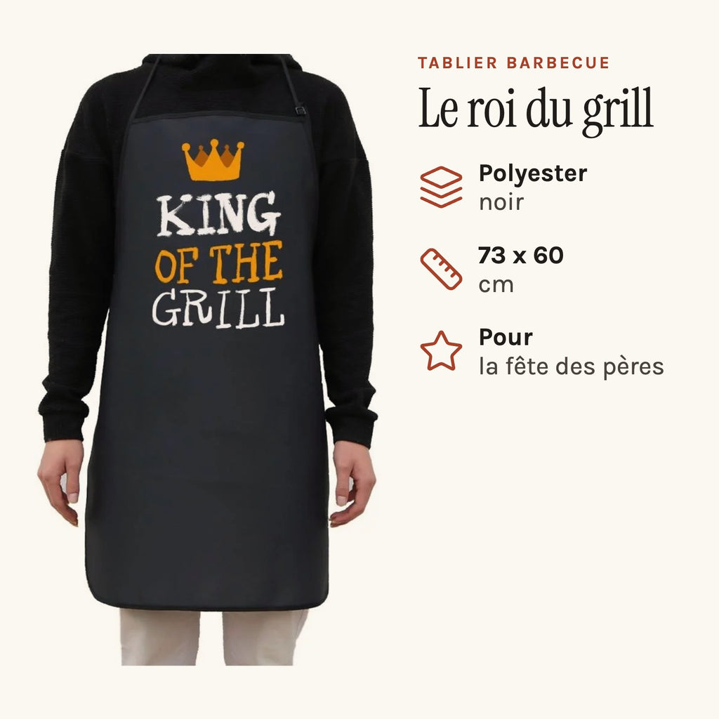 Kochschürze Grillkönig „King of the Grill“, Schwarz, getragen