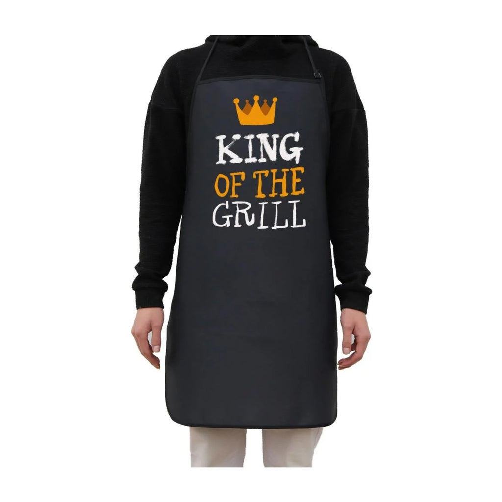 Kochschürze Grillkönig „King of the Grill“, Schwarz, getragen