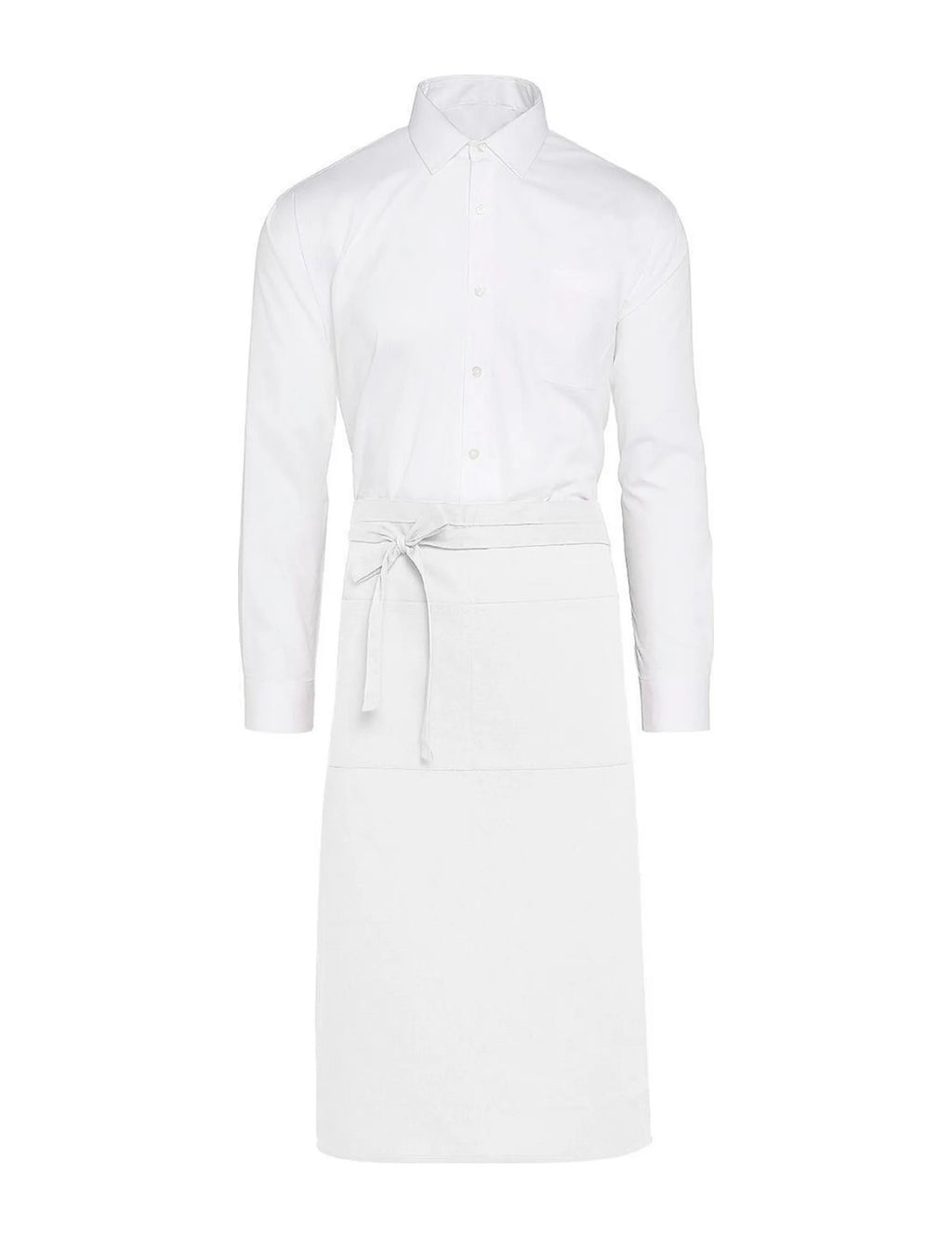 Tablier serveur personnalisé blanc, vu de face