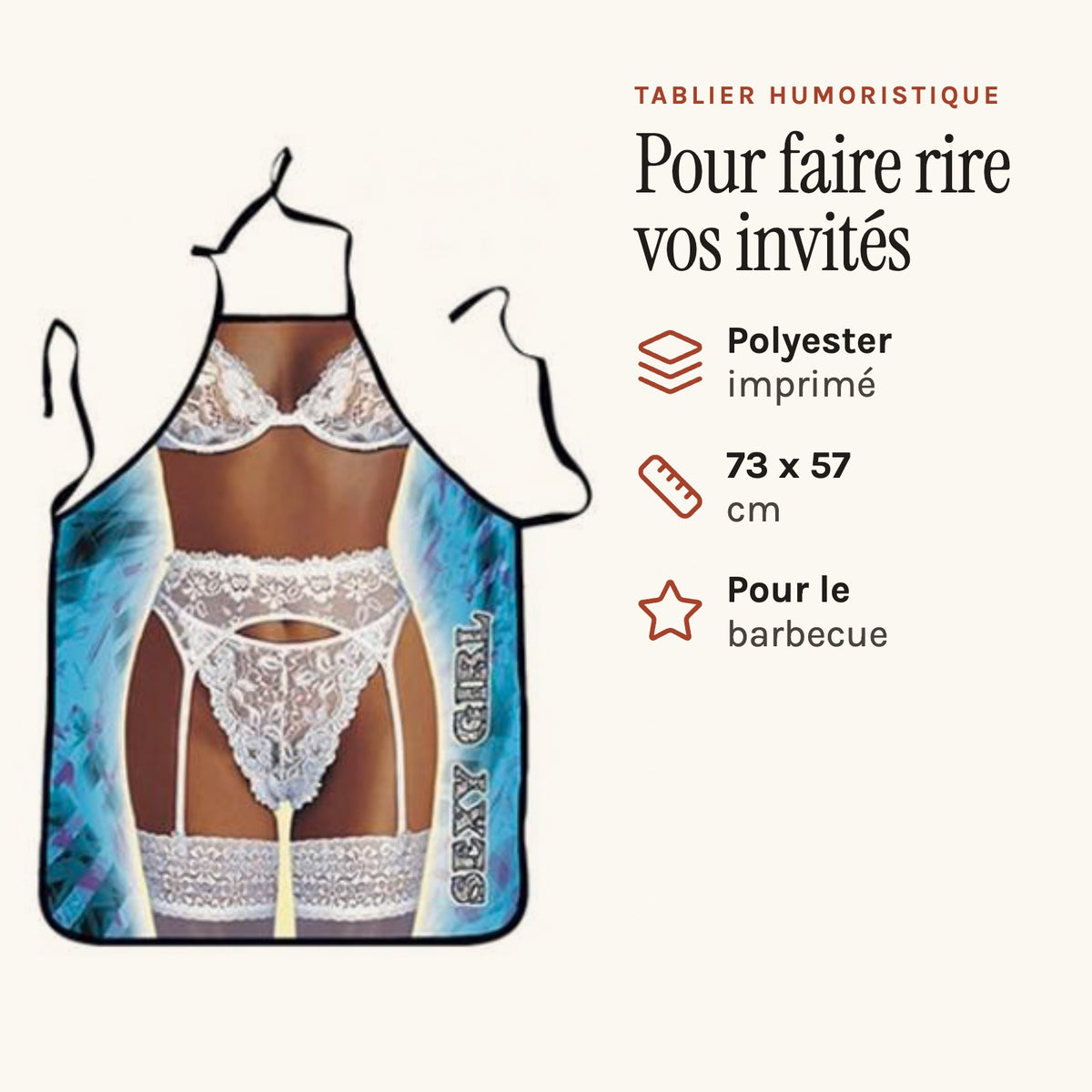 Tablier Sexy Girl, imprimé lingerie