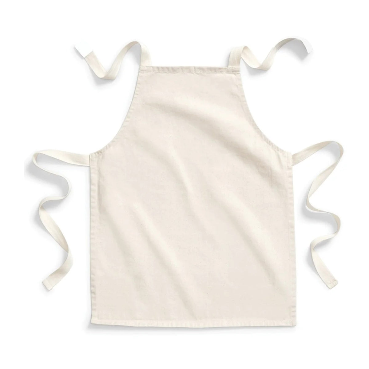 Tablier en tissu pour la maternelle, naturel, à plat