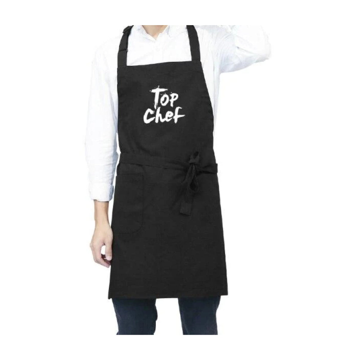 Kochschürze Top Chef, Schwarz, getragen