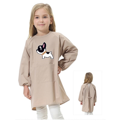 Tablier d'École Fille Taupe