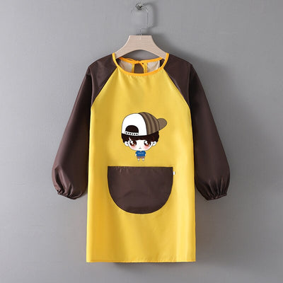 Tablier Ecole Garçon Jaune & Marron