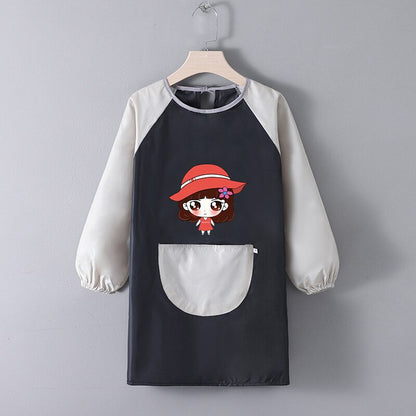 Tablier Ecole Fille Noir & Gris