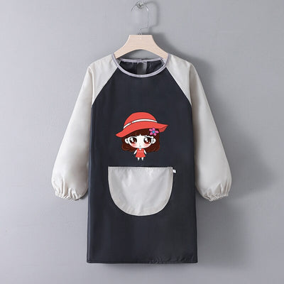 Tablier Ecole Fille Noir & Gris