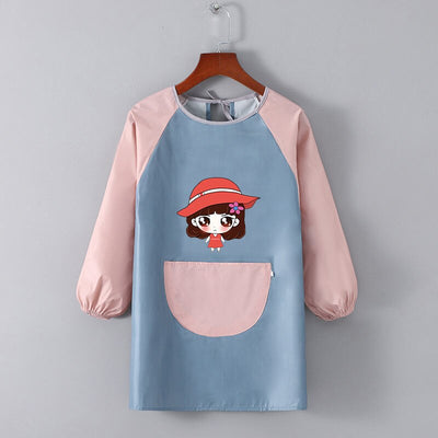 Tablier Ecole Fille Bleu & Rose