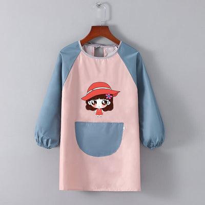 Tablier Ecole Fille Rose & Bleu