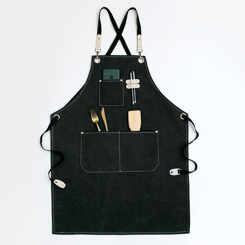 Tablier de Cuisine Homme Professionnel Noir