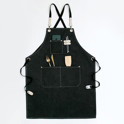 Tablier de Cuisine Homme Professionnel Noir
