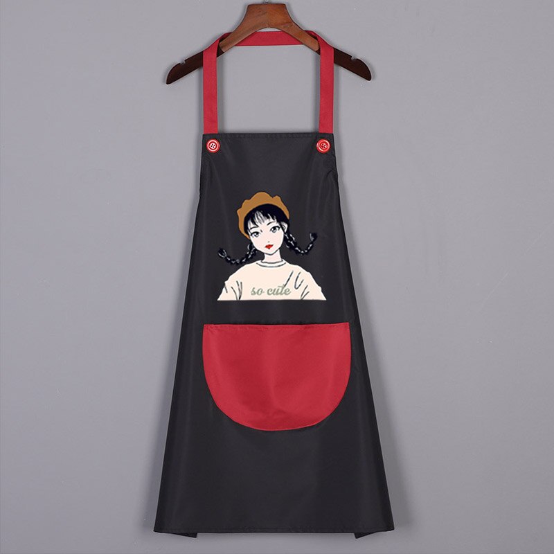 Tablier de Cuisine Femme Original Noir Rouge
