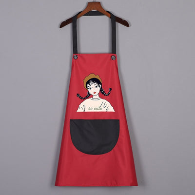 Tablier de Cuisine Femme Original Rouge Noir