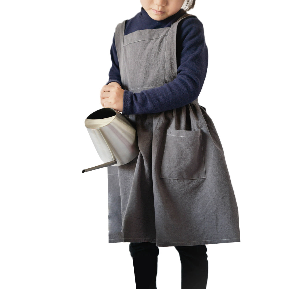 Robe Tablier Fille Gris