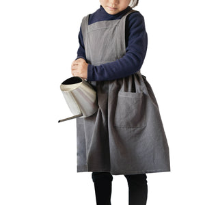 Robe Tablier Fille Gris