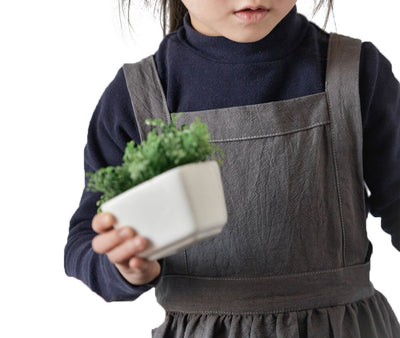 Robe Tablier Fille Gris