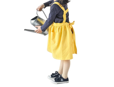 Robe Tablier Fille Jaune 2