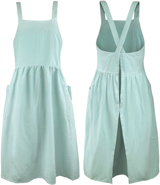 Tablier Japonais Lin Bleu Clair