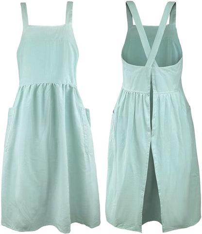 Tablier Japonais Lin Bleu Clair