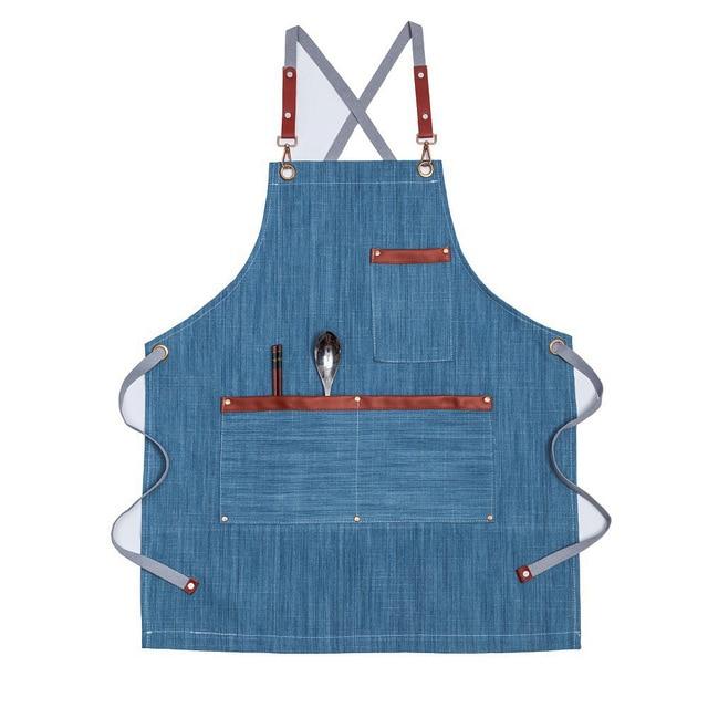 Tablier de cuisine blanc professionnel 100% coton Tablier de cuisine blanc professionnel 100% coton