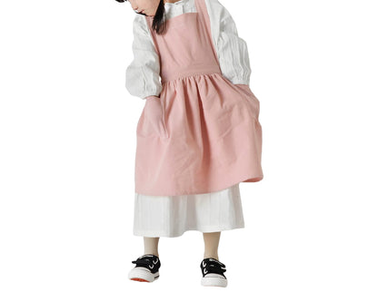 Robe Tablier Fille Rose